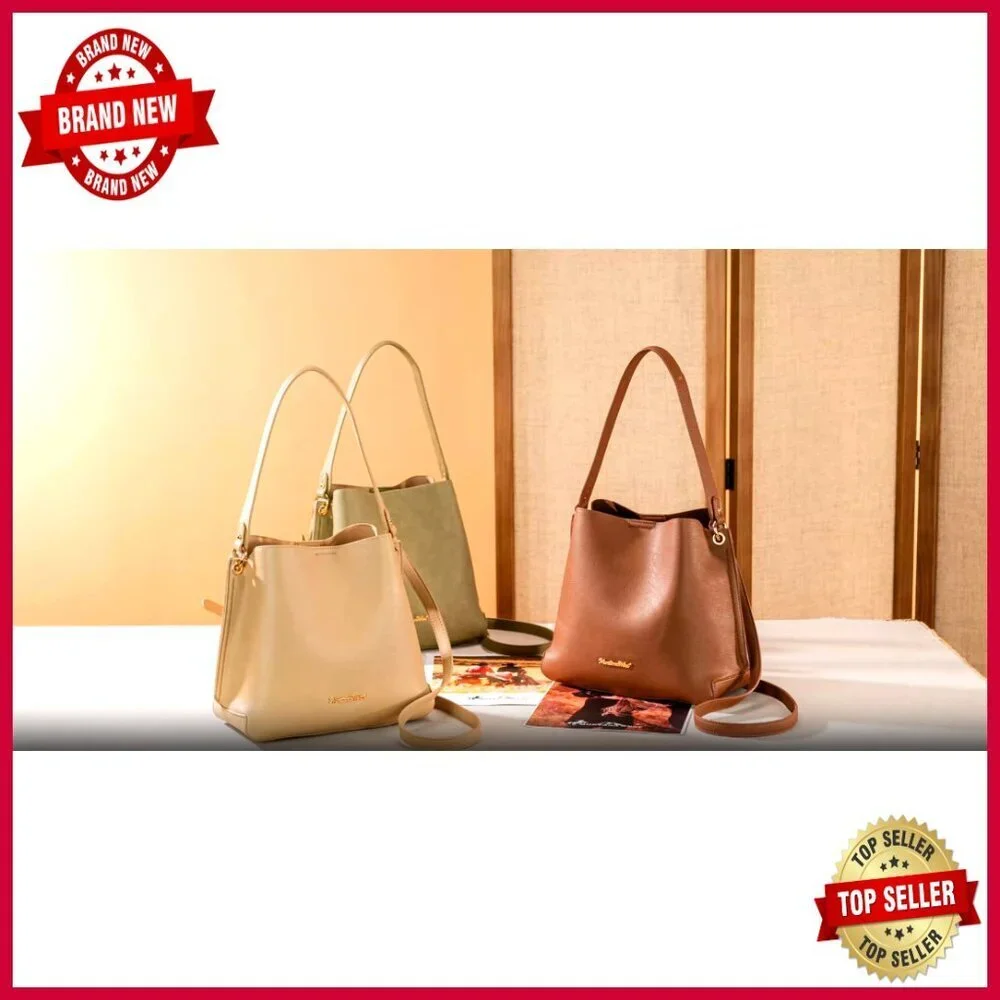 Medium Hobo Purse with Crossbody Strap, Premium PU Leather, Spacious Interior